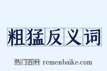 粗猛反义词是什么意思的图片